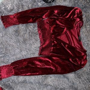 Velvet red top